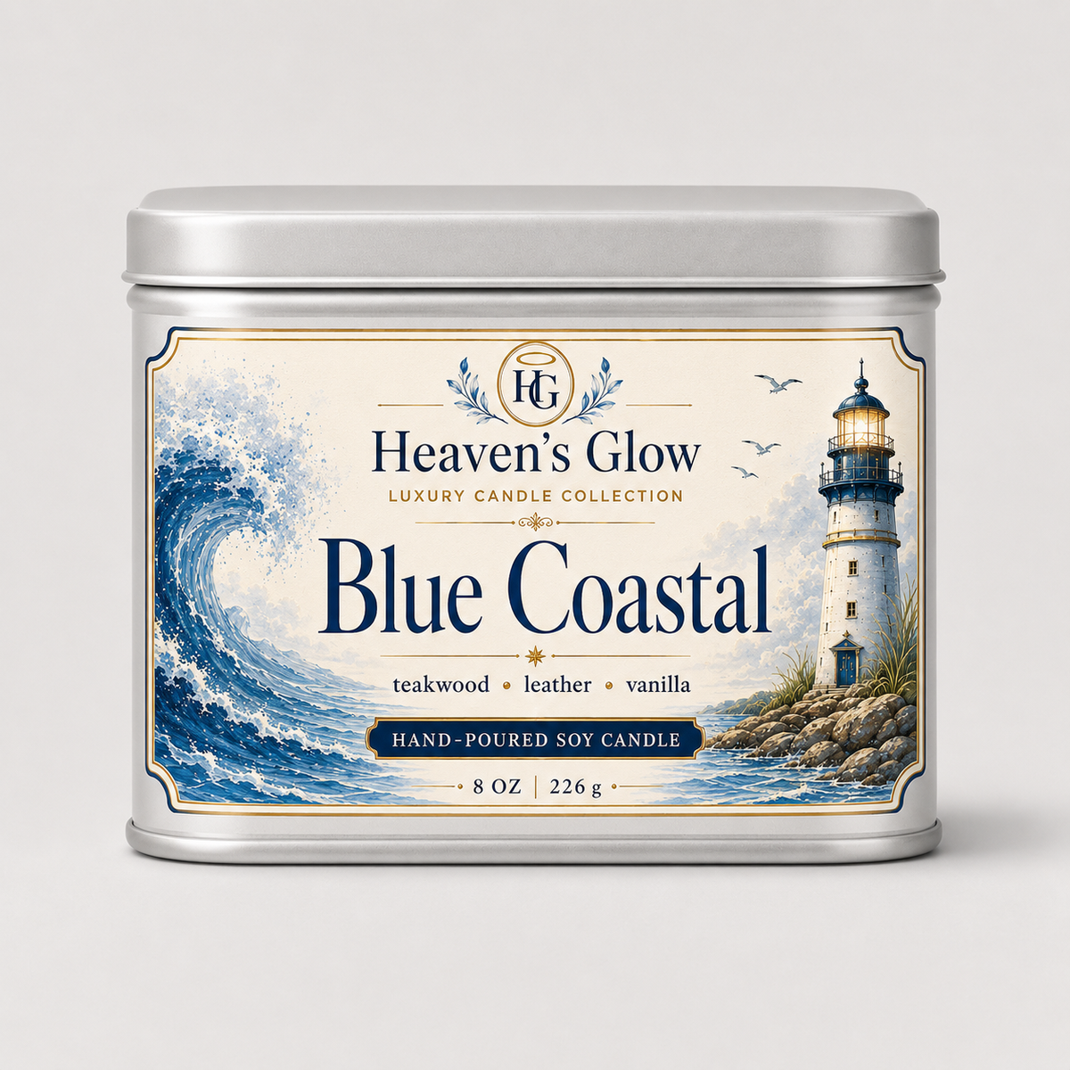 Blue Coastal Candle