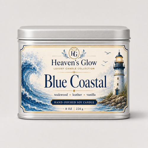 Blue Coastal Candle