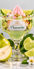 AI-styled illustrative product image for Heaven's Glow Peararita candle; details may differ from the actual candle